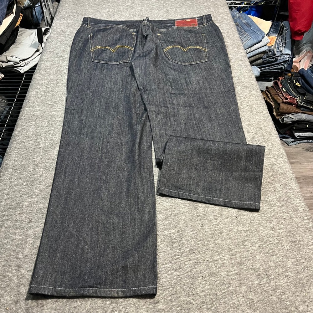 Ecko Unltd Mens Dark Wash Slim Straight Fit Jeans 42x33 Indigo Denim Streetwear